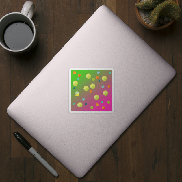 Pink and green dot design by lausn